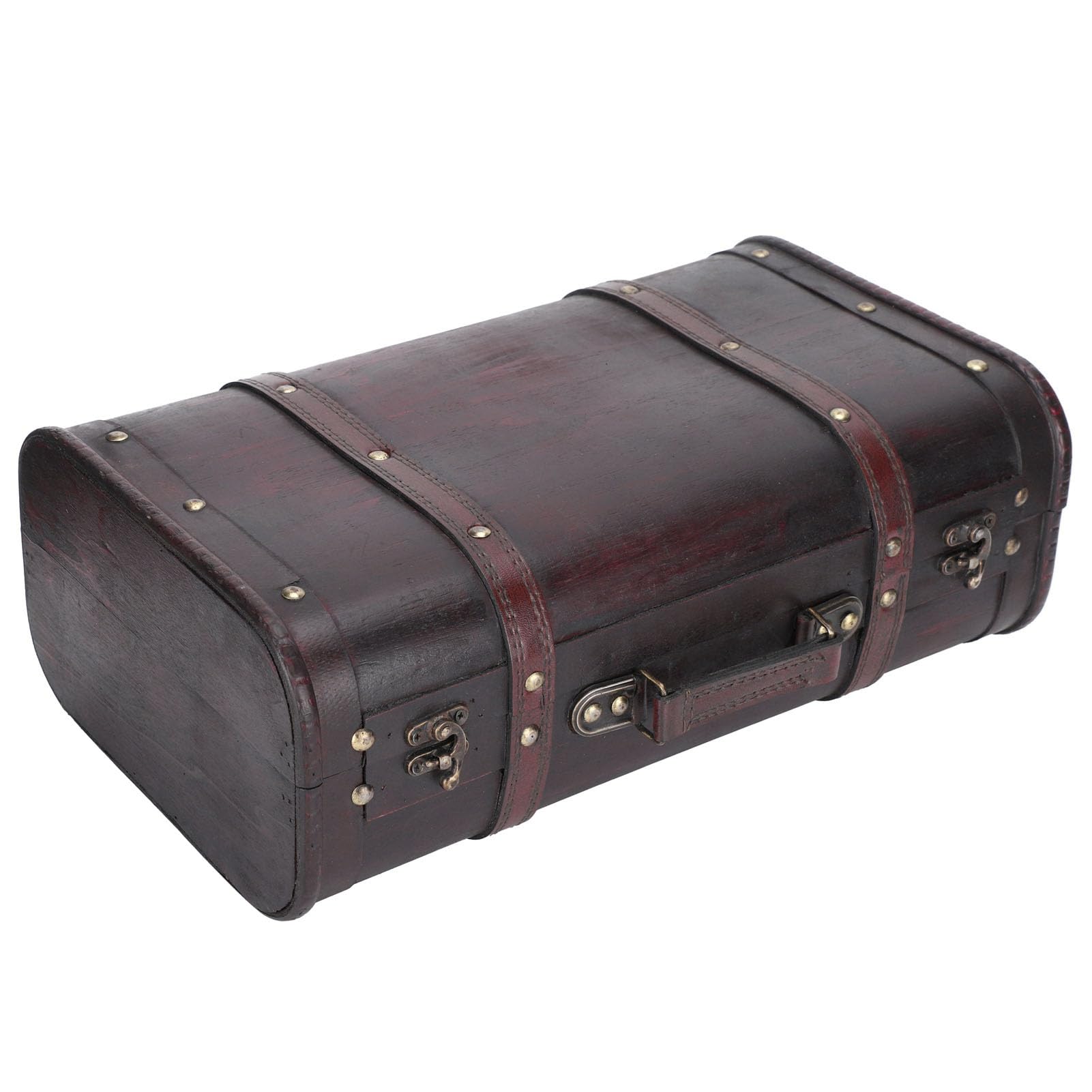 Tonysa Wooden Suitcase, Double-layer Design | Materiale in legno resistente, grande capacità, stile vintage, contenitore decorativo, supporto fotografico funzionale