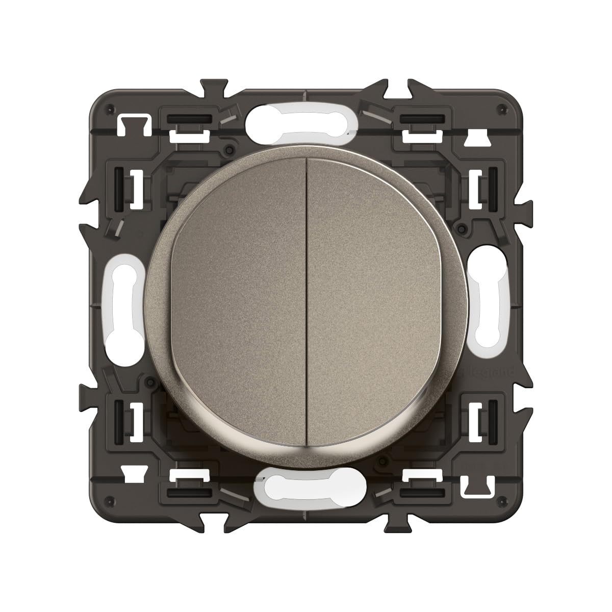 LEGRAND - Interrupteur/Va-et-vient double Céliane lumineux 10A - Design moderne - A équiper d'une plaque - Titanium