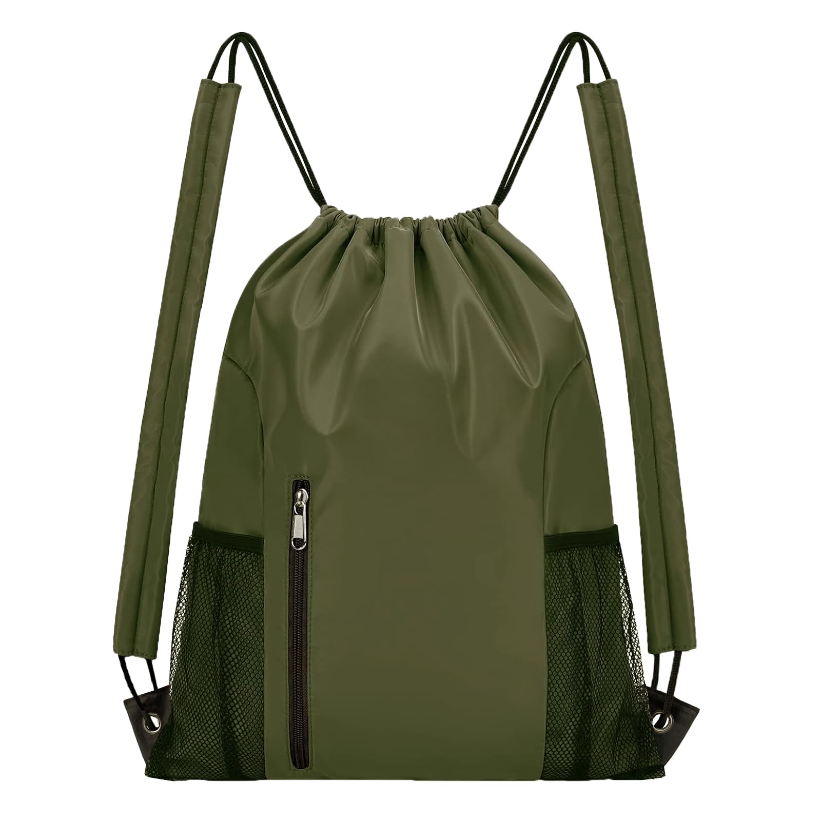 BeeGreen Drawstring-Backpack-Gym-Bag, Large Sports Bag, String Backpack Cinch Sack for Men and Women Moss