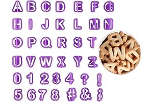 BlingKingdom Alphabet Cookie Cutter Set - 40 Pieces Purple Cake Decorating Fondant Mold Tools