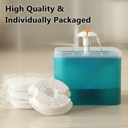 Miniatura 8 de PewinGo Paquete de 4 filtros de fuente de agua para gatos, filtro de repuesto de fuente de agua para mascotas con filtración múltiple, filtro de
