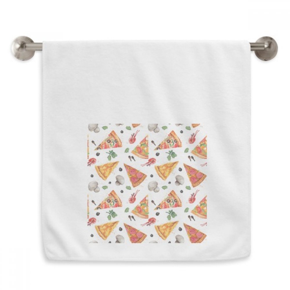 Serviette de toilette de qualité supérieure motif pizza blanche 13x29 pouces