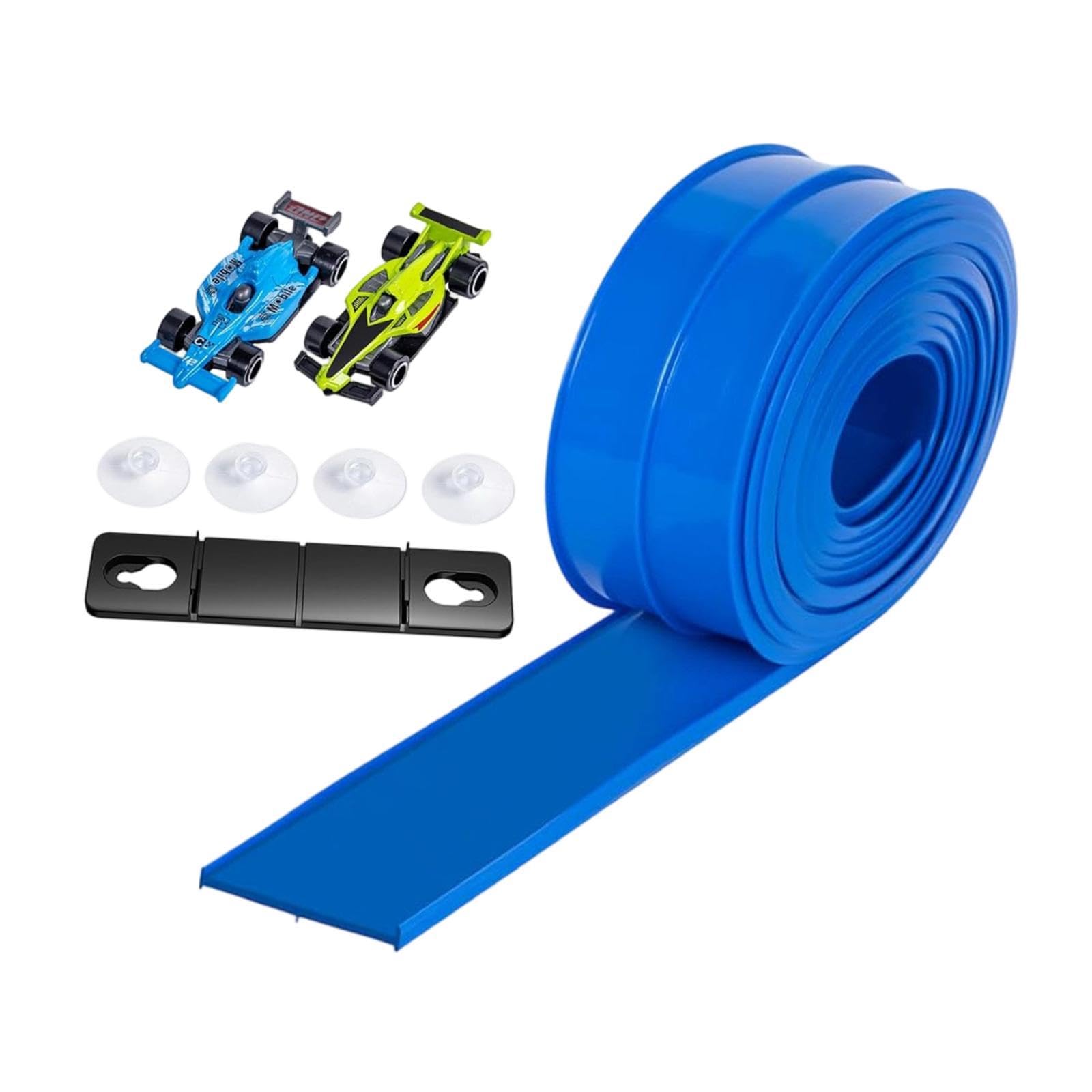 Pista de Carreras para Coches Multifuncional Ligera Y Sencilla con 2 Coches, Pista de Carreras de Juguete Roja, Azul