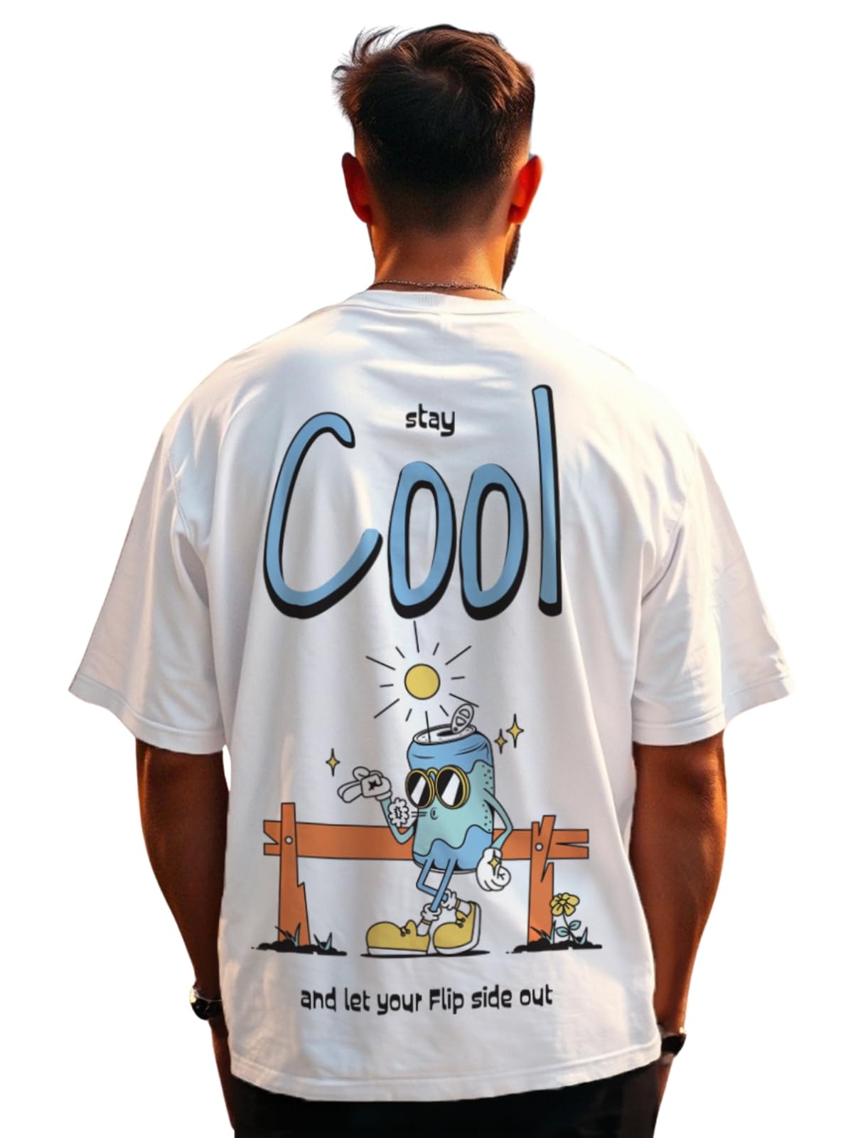 veirdo Men's Cotton Oversized Fit® Oversized Baggy Fit Drop Shoulder Cool and Stylish Latest Graphic Printed Design Half Sleeve T-Shirt (Available Sizes: S to 2XL)-picture-26