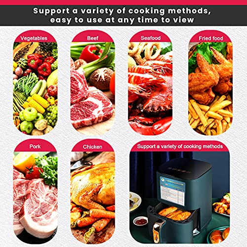 Flyingleaves Air Fryer Magnetic Cheat Sheet Set - Quick Reference Guide For Cooking Times And Temperatures - Compatible With Most Airfryer Brands - Perfect Kitchen Accessory #TOP5
