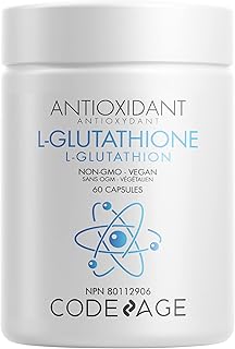Codeage Liposomal Glutathione 500mg - Antioxidant Complex - Setria Reduced L-Glutathione Supplement - Vegan, Non-GMO - 60 Capsules