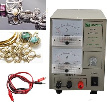 TABODD Portable Jewelry Plating Machine, Electroplating Jewelry Plating Machine Gold Silver Electroplating Equipment with Voltage and Current Display