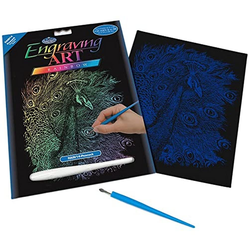 Royal & Langnickel Rainbow Engraving Art A4 Size Peacock Designed Painting Set