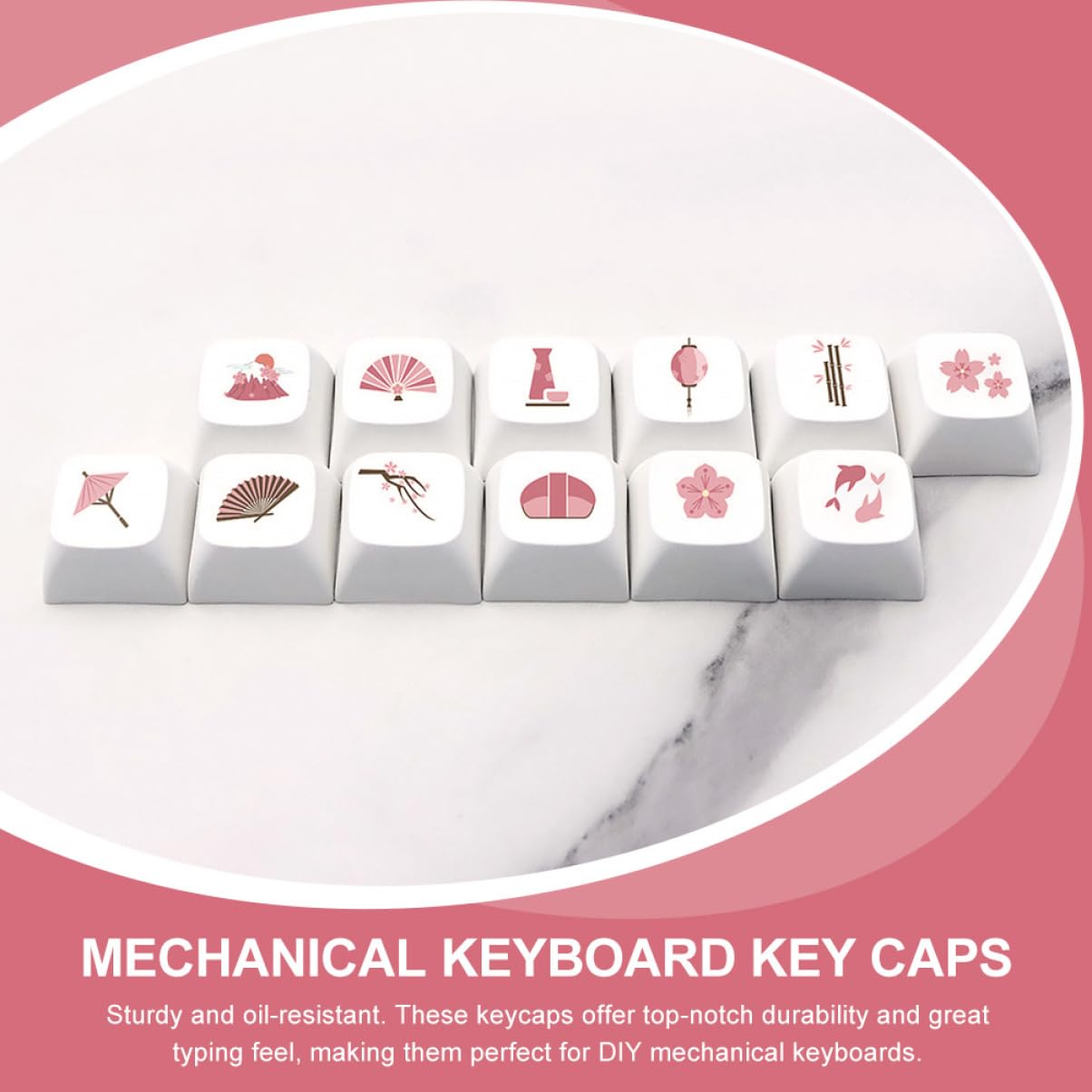 Angoily 60stücke Mechanische Tastatur-tastenkappen Mit Floralen Mustern Hochwertige Sublimierte Für Individuelles Design Langlebig Für Gamer Und -enthusiasten