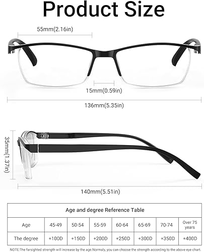 Miniatura 5 de TERAISE 4 pares de anteojos de lectura anti rayos UV con bisagra de resorte