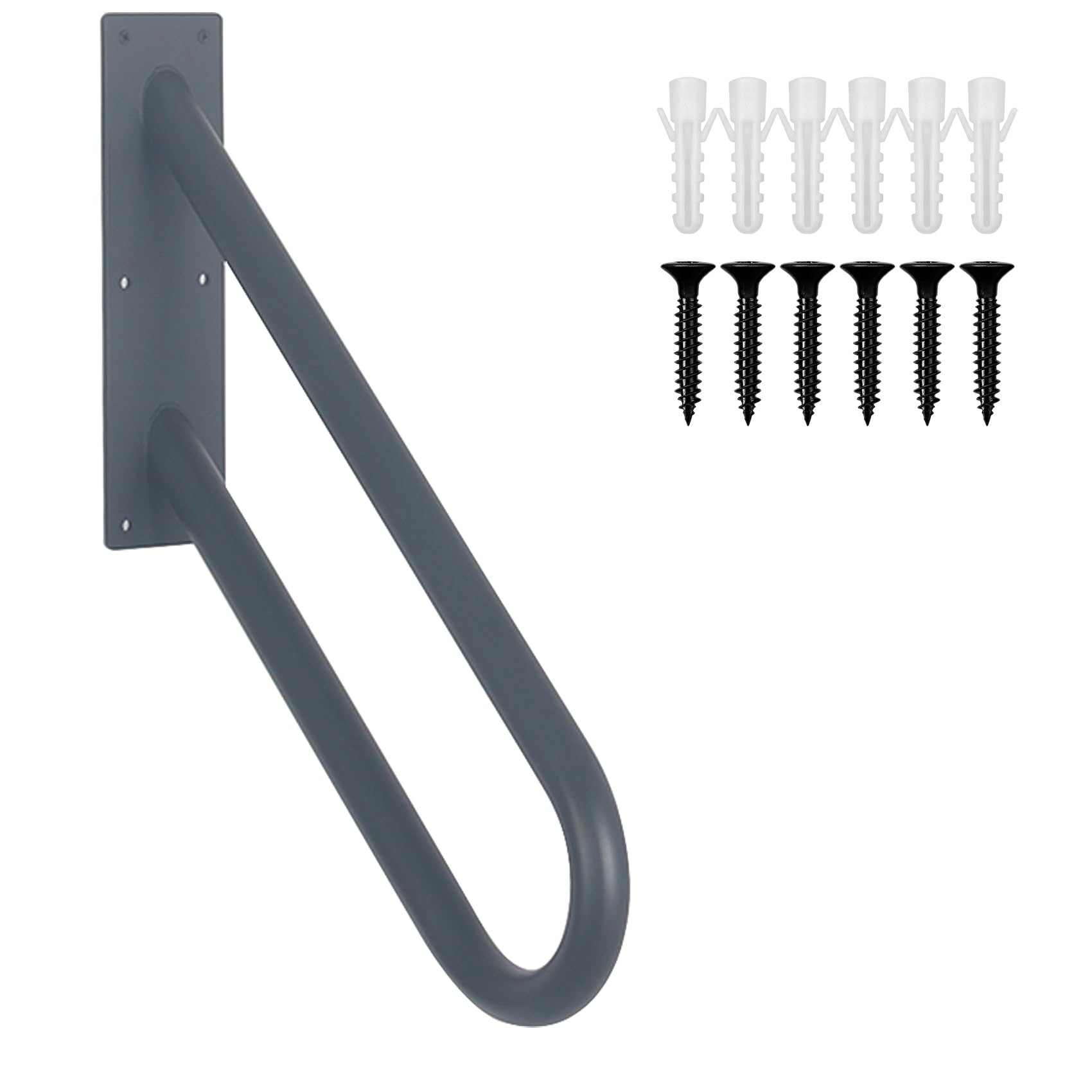 U Shaped Wall Mount Handrails for Outdoor Steps, Non-Slip Stair Railing, Heavy Duty Support Grab Rail, Indoor Outdoor Step Rail for Porch, Garage, Toilet, Garden