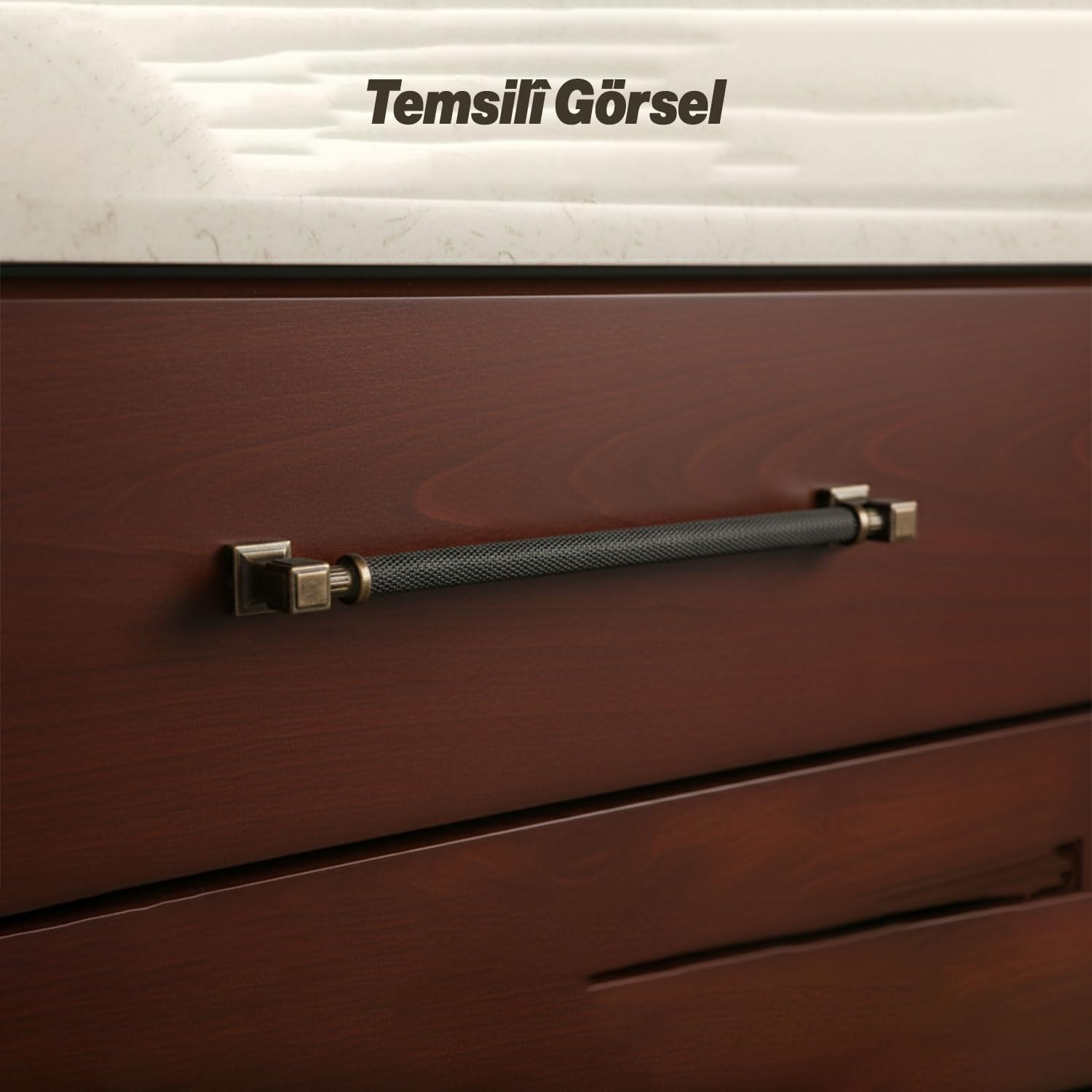 Talas 224 mm Tırtıklı Antik Bakır Metal Kulp Kapak Kulpu Dayanıklı Kulpları Mobilya Çekmece Dolap