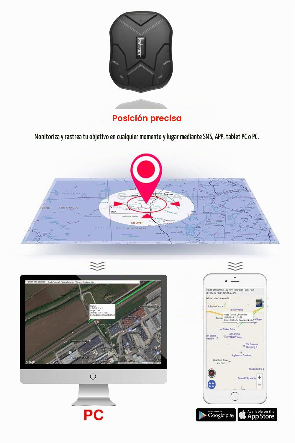 Tk905 Real Time GPS Tracker con iman fuerte escondida perseguidor impermeable