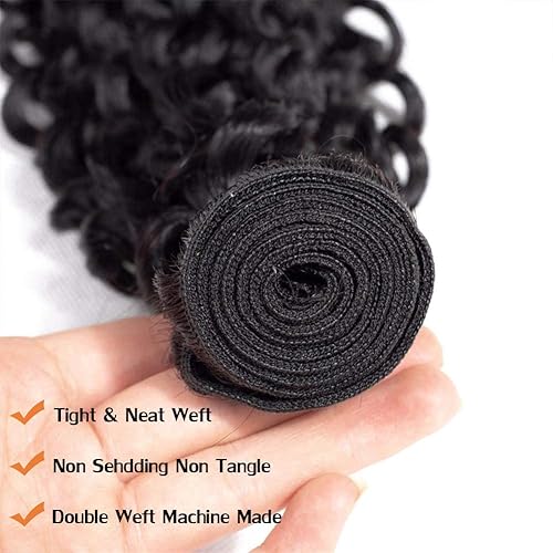 Miniatura 2 de Cabello humano virgen brasileño ondulado rizado paquetes individuales Jerry tejido rizado, un paquete de extensiones de cabello sin procesar grado