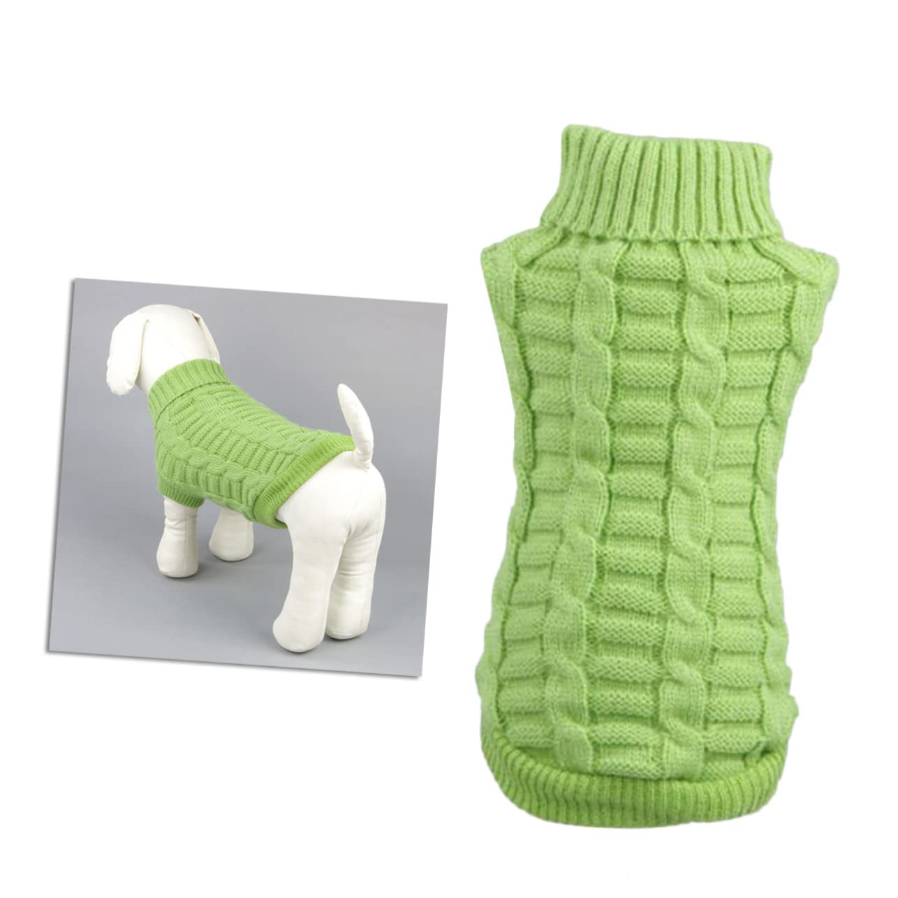 BESPORTBLE 3pièces Pull pour Chien Douce Manteau Hiver Vert Uni pour Chiot Parfait pour Activités Extérieures Photos Spéciales
