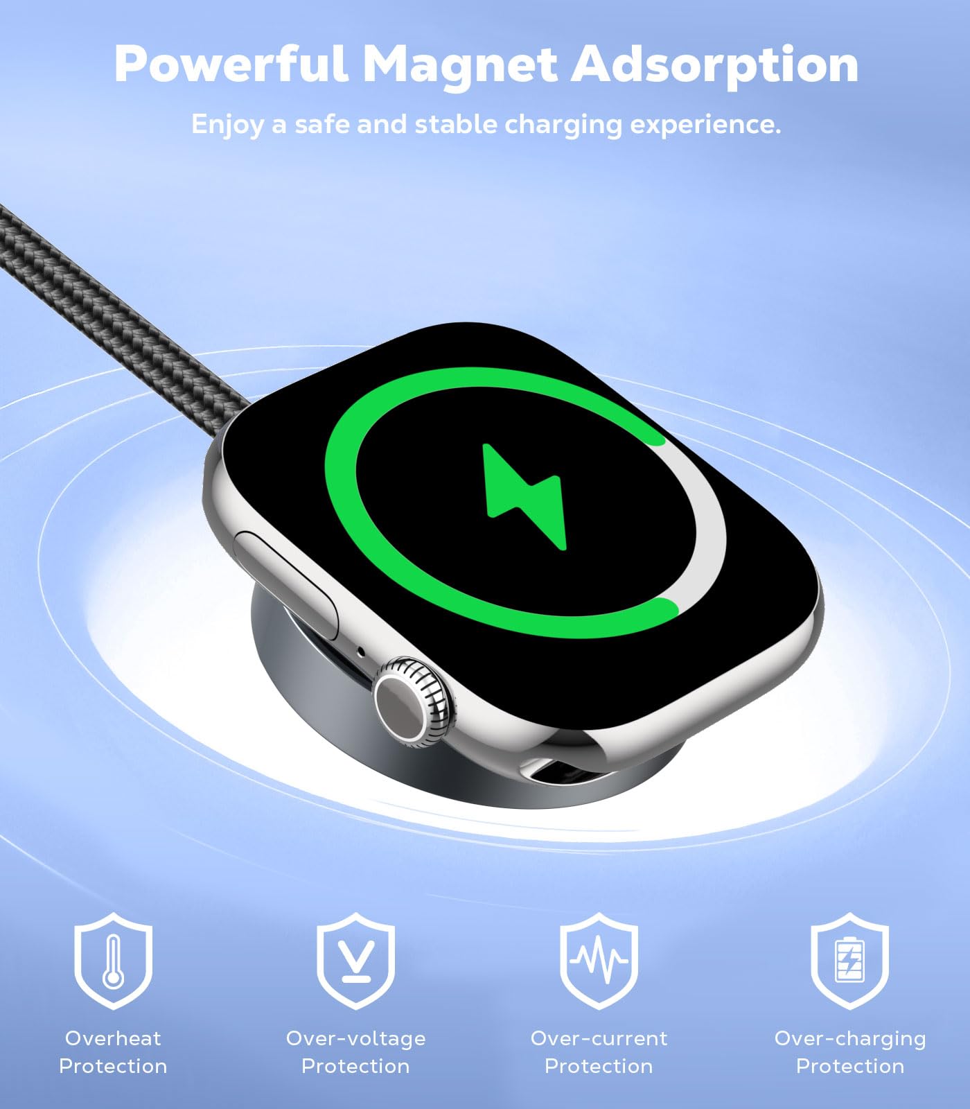 Travel Essential 3-in-1 Charging Cable, USB C Fast Charging Cable, 100W Multiple Charger Cable for iWatch, iPhone 17-15 Series/iWatch Ultra/11-1/Galaxy S25-20, iPad, Black, 4FT - 4