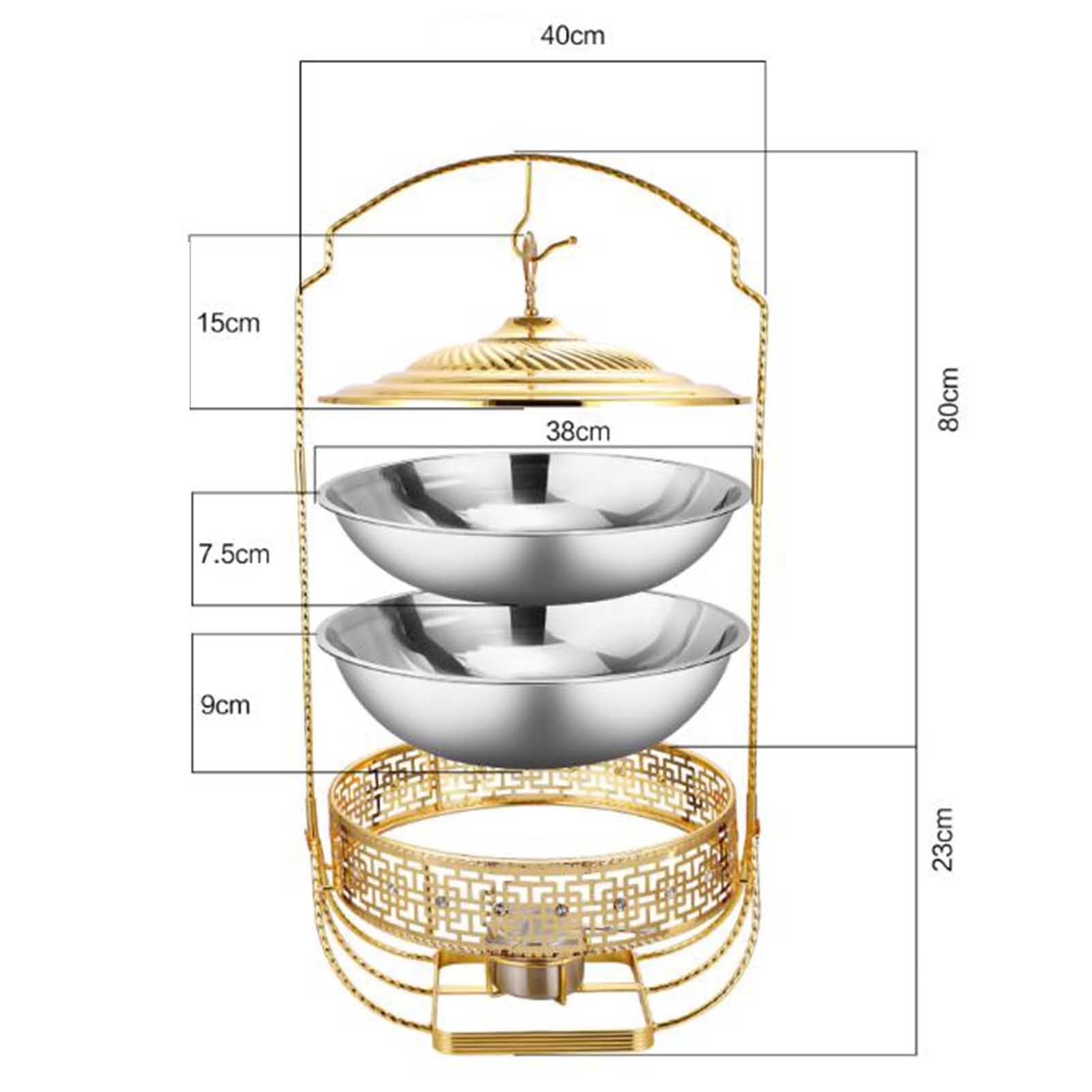 Réchauffeur de nourriture for buffet en acier inoxydable