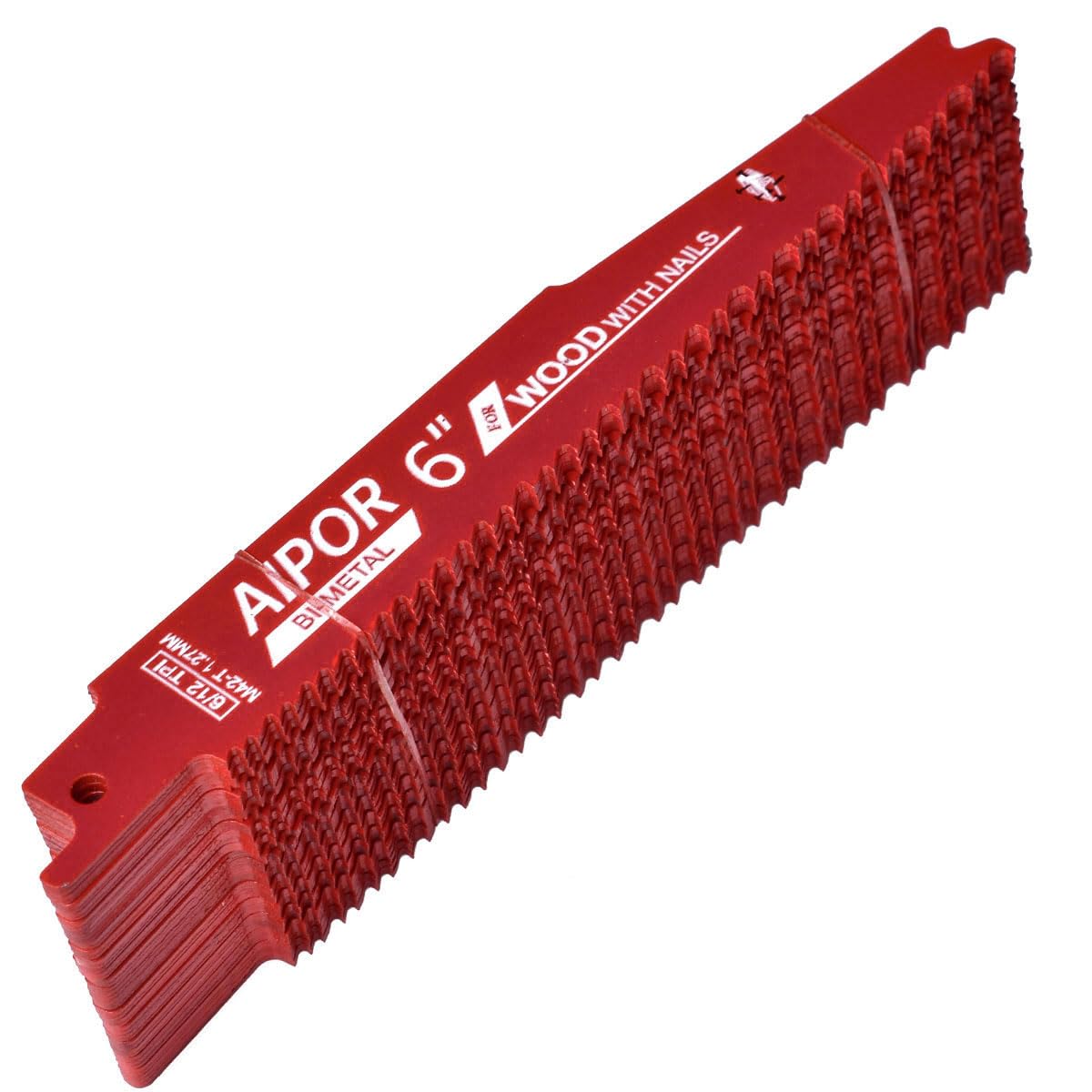 Paquete de 30 hojas de sierra alternante bimetálicas de 6 pulgadas 6/12 TPI, hoja de sierra recíproca Demo Demon para madera incrustada en clavos, palés de PVC, poda de jardín, poda de árboles,