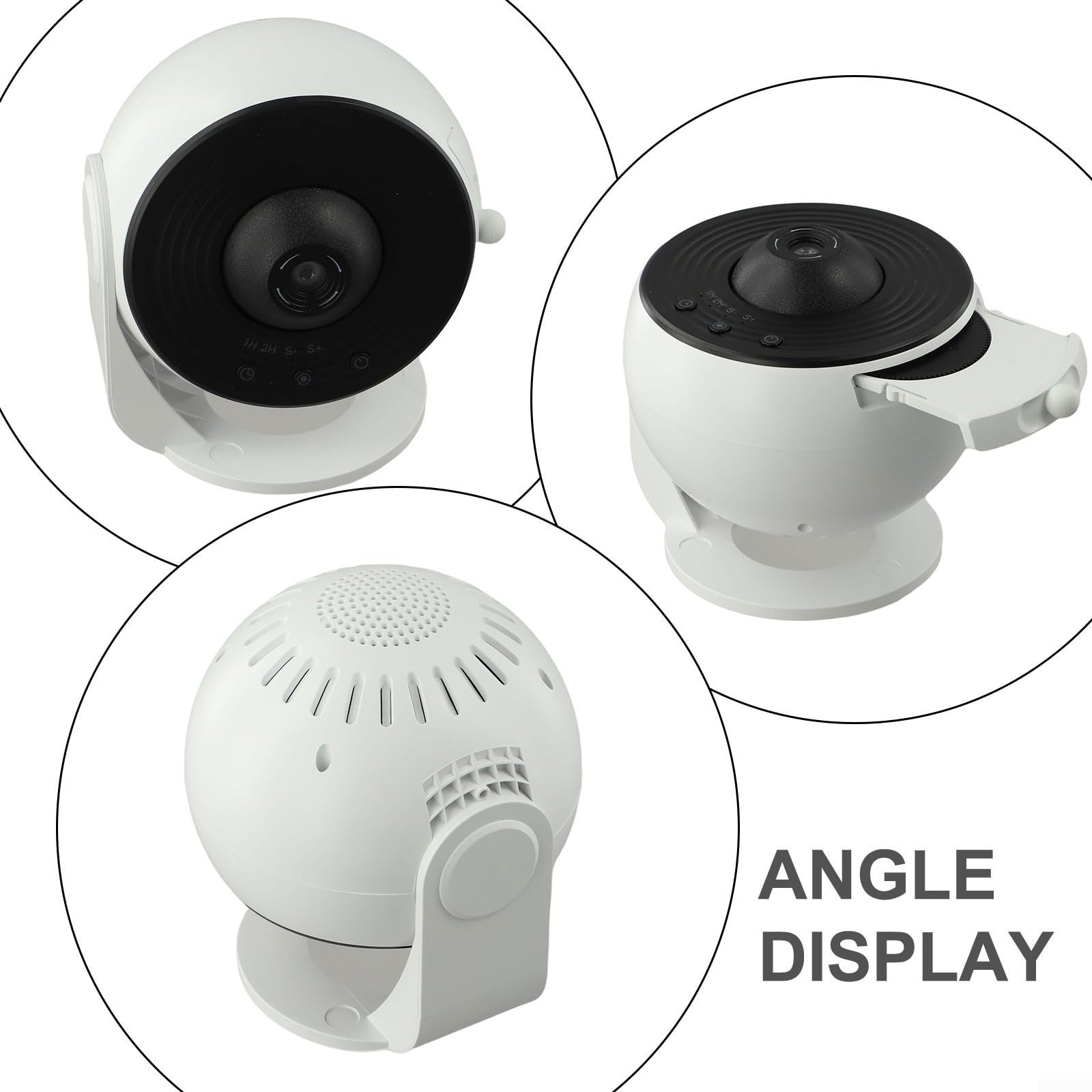 Proyector de estrellas, luz nocturna, planetario giratorio de 360° para habitaciones de niños, lámpara de techo para dormitorio, proyector LED galaxia (blanco y negro)