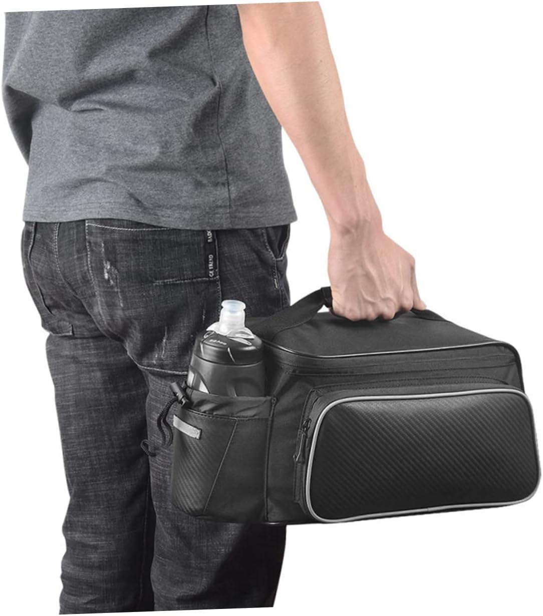 Back Seat Bag for Mountain Bike Convenient Storage for Outdoor Cycling Activities Capacity Reflective Stripes for Boys and Girls and Black