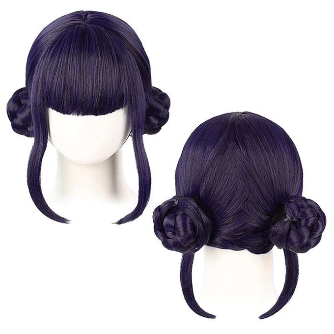 女巫万圣节COS服装及长直发配饰（黑紫色）