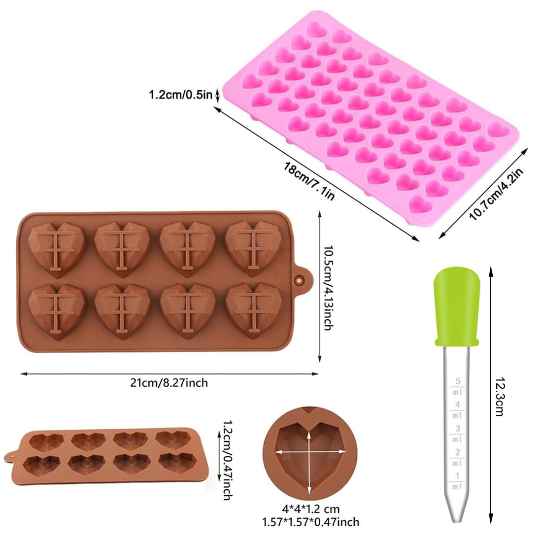 Stampo Silicone Cuore 55 Cavità - Per Cioccolatini E Gelatine - Foto 11