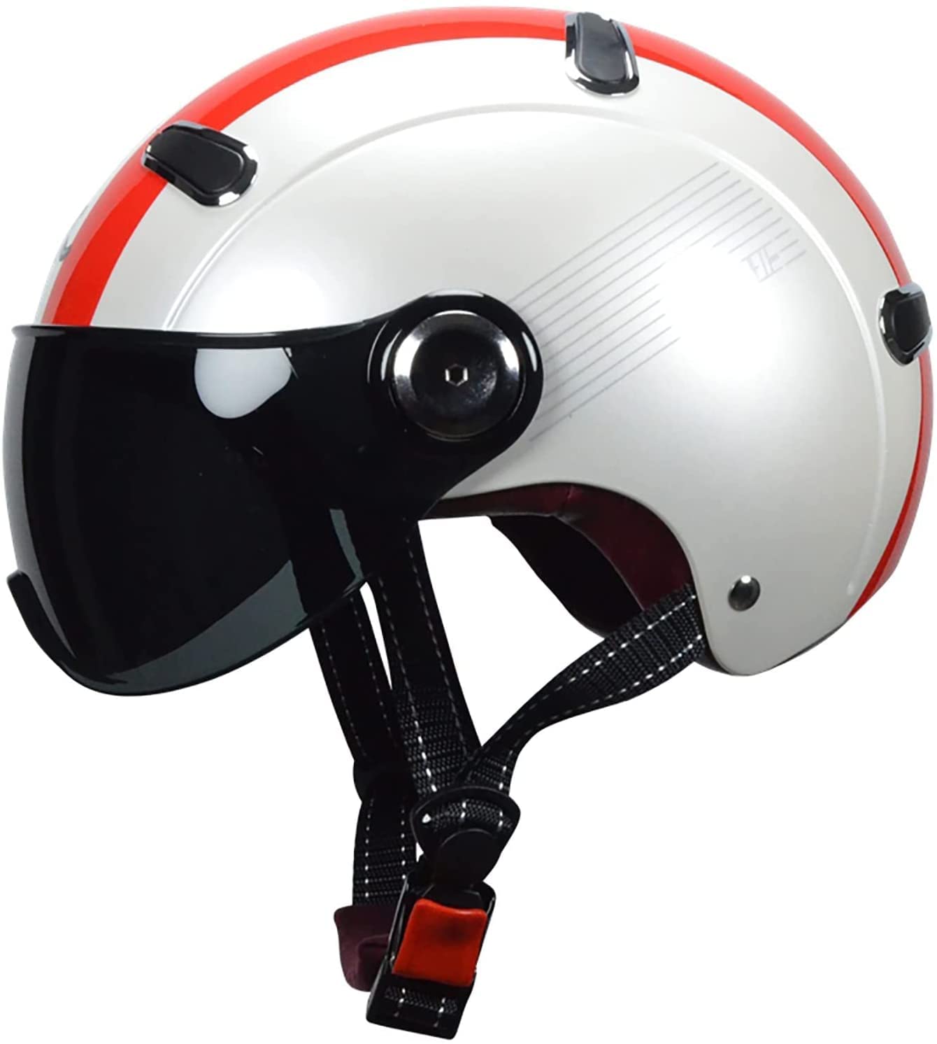 Buy Half Helmets Vintage Open Face Motorcycle Helmet DOT Approved Moped