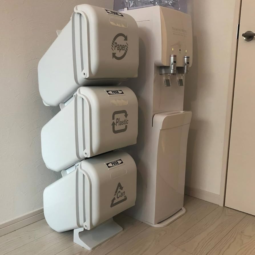 Amazon｜スリーサイクルカン ダストボックス ゴミ箱 分別 縦型 3