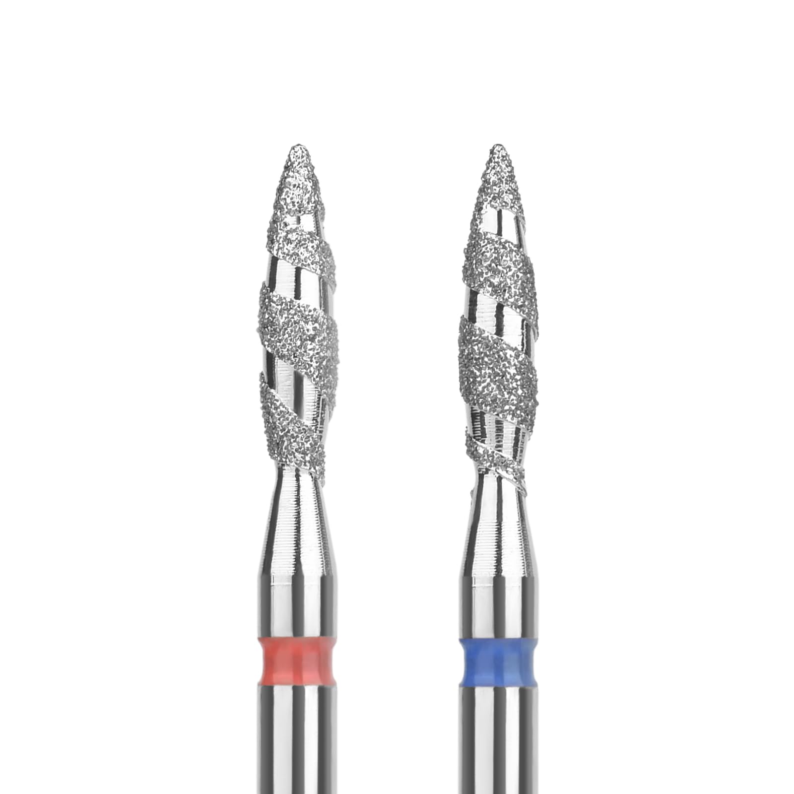 KADS Diamentowe Wiertło do Paznokci Tornado Flame 3/81.3 cm Frezy Manicure | Obrotowe Akcesoria do Wiertarek Spiralne Frezy do Paznokci Narzędzie Cienkie i Średnie Długi Płomień