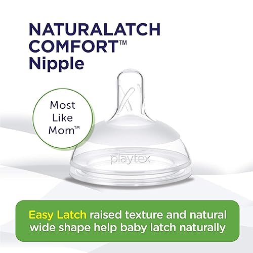 Miniatura 3 de Playtex Baby NATURALATCH - Pezón cómodo, cambia de la lactancia materna al biberón, más como la sensación de mamá, flujo medio, 2 unidades