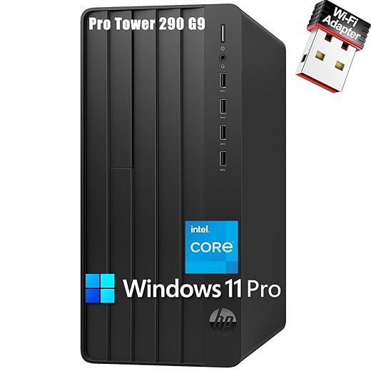 HP Desktop Computer Business Tower PC, 13th Gen Intel 4-Core Processor, 16GB DDR4 RAM, 1TB PCIe SSD, USB WiFi Adapter, RJ-45, HDMI, VGA, Keyboard and Mouse, Windows 11 Pro