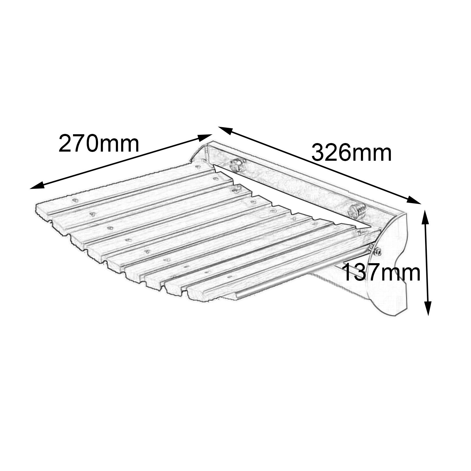 Asiento de Ducha Abatible Taburete de Zapatos Plegable de Madera Montado en la Pared Soporte de Acero Inoxidable para Ancianos/Discapacitados Asiento de Ducha Silla MAX. 160 Kg