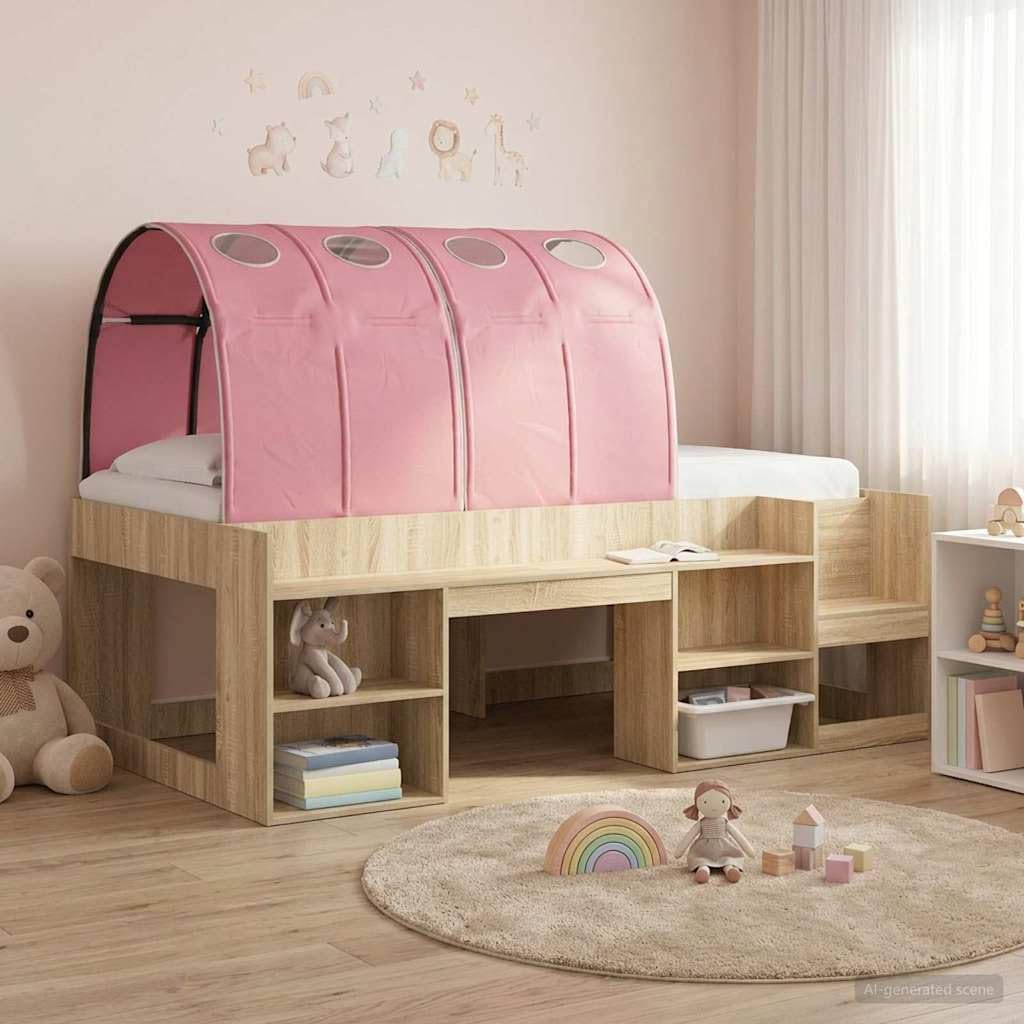 Juego de 2 túneles de cama de poliéster rosa para cama tamaño king, 211 x 67,5 x 2 cm, para dormitorio, interior, accesorios de cama modernos para un efecto de habitación tranquilo y líneas