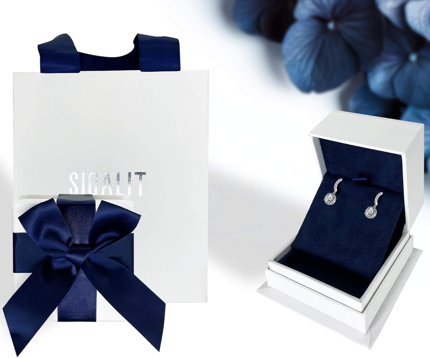 Moissanite Diamond Drop Earrings for Women Halo Solitaire S925 Rodium Vermeil Sterling Silver Dangle for Wife Girlfriend Mom Gifts for Her Daughter on Birthday Wedding Anniversary - Image 8