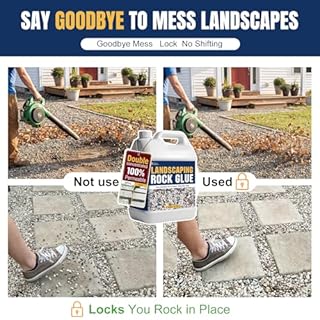 Teexpert Rock Glue for Landscaping: 1 Gallon Double Concentrated Strong Gravel Binder Permeable Stone Adhesive Fast-Dry for Pea, Long-Lasting Rocks Stabilizer for Landscape Outdoor Yards Garden Patio