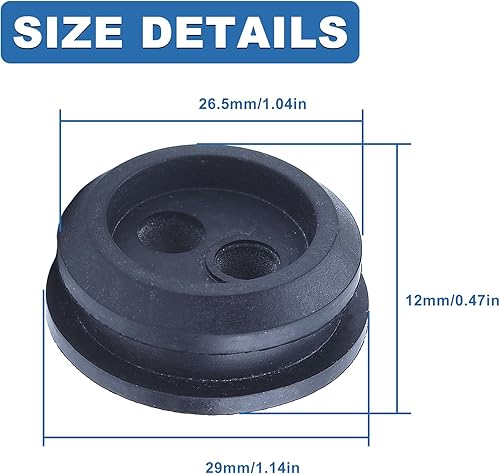 Miniatura 4 de AUMEL Kit de ojales para tanque de combustible de 2 agujeros, 10 piezas para Homelite 560878001 560878002 51944 51945 51954 51955 51974 51975