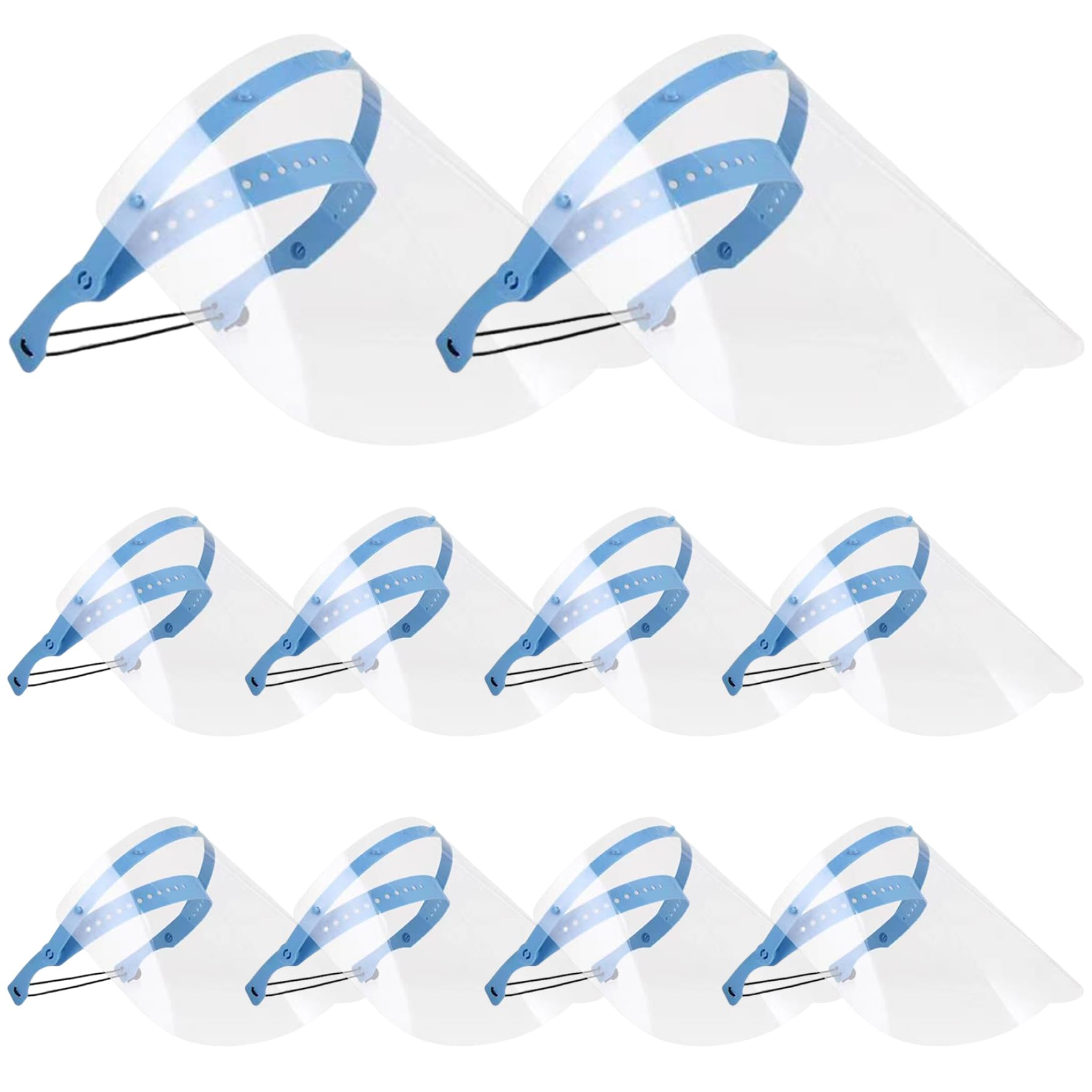 Face Shield Mask, 10PCS Anti-Fog Safety Face Shield, Flip-Up Clear Plastic, Adjustable Reusable Full for Healthcare Workers Plastic Full