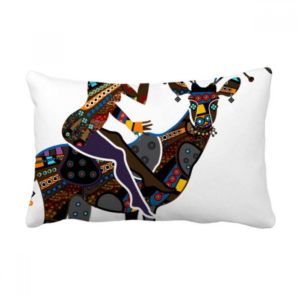 Coussin décoratif haut de gamme motif africain de 16x24 pouces avec insert