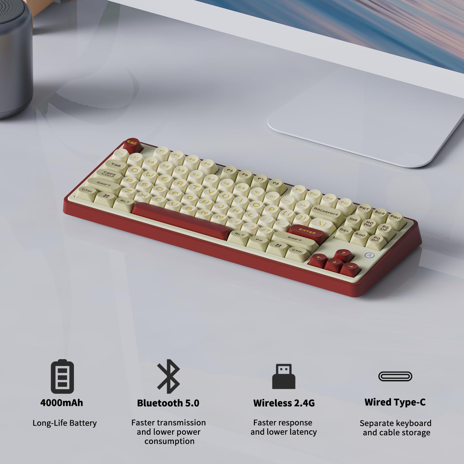 Amazon.com: DAIDAI×AJAZZ AK870 TKL 87-Key Gasket Structure Full