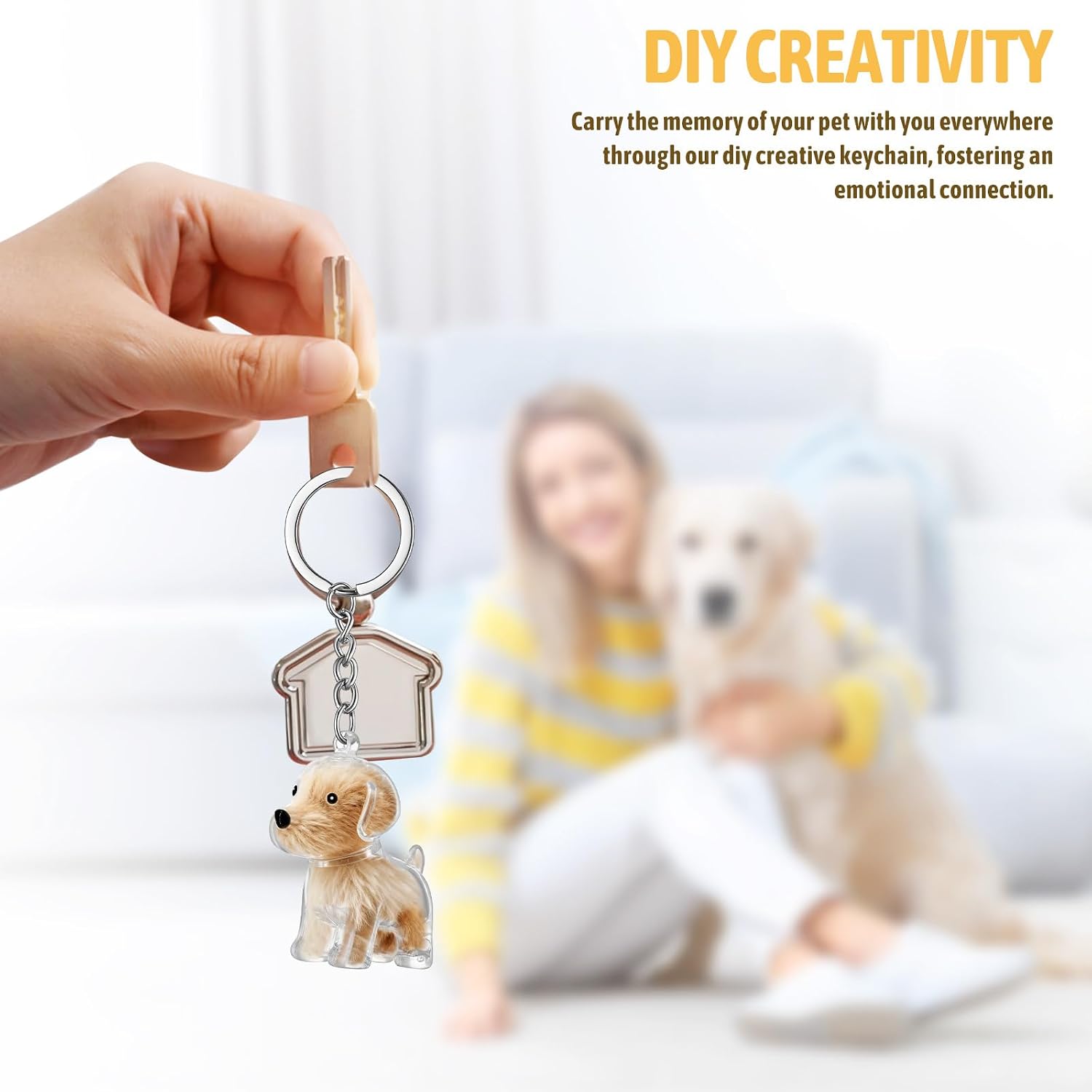 TOYANDONA Pet Hair Keepsake Keychain 2-Pack Diy Memorial Pendant for Dog Cat Lovers 1.65 Inch Durable Fur Collector Portable Keepsake Gift