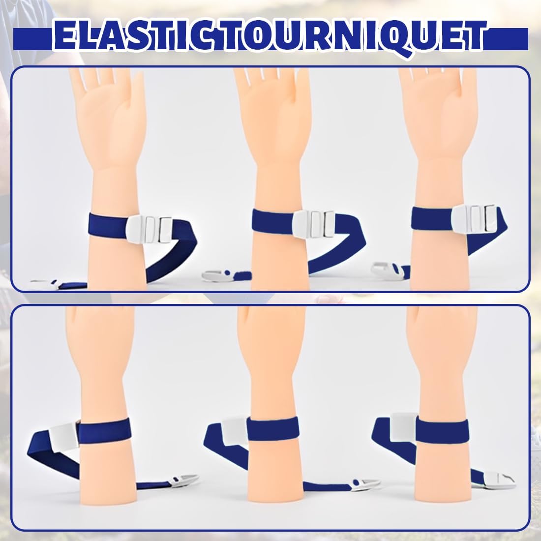 3 Pcs Nurse Tourniquet, Tourniquet, Medical Tourniquet, Tourniquet Tourniquet, Blood Test Tourniquet, Reusable Tourniquet for Doctors, Nurses, Students and Ambulance (Blue)