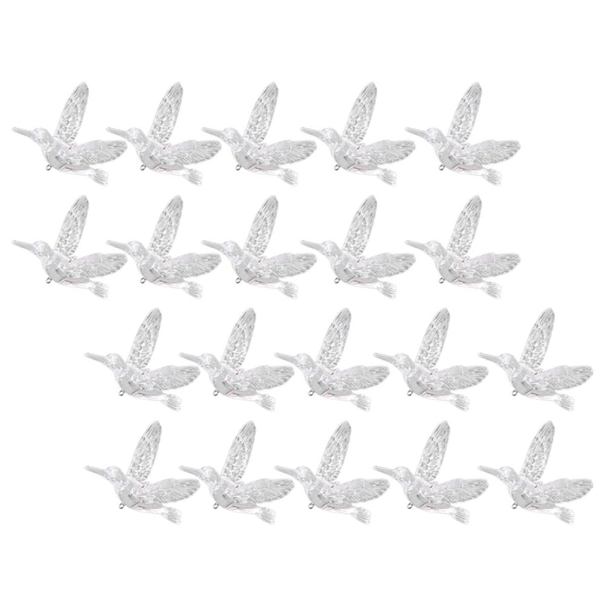 Levemolo 20 Stück Transparente Acryl Hängedekoration 10cm Fliegende Vogel Ornamente für Hochzeit Fenster Wohnraum Leichte Deckenanhänger
