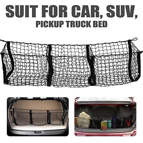 HOUSON Filet De Rangement élastique En Nylon Pour Coffre De Voiture, 110 X 60 Cm, Pour SUV, Camion Ou Coffre