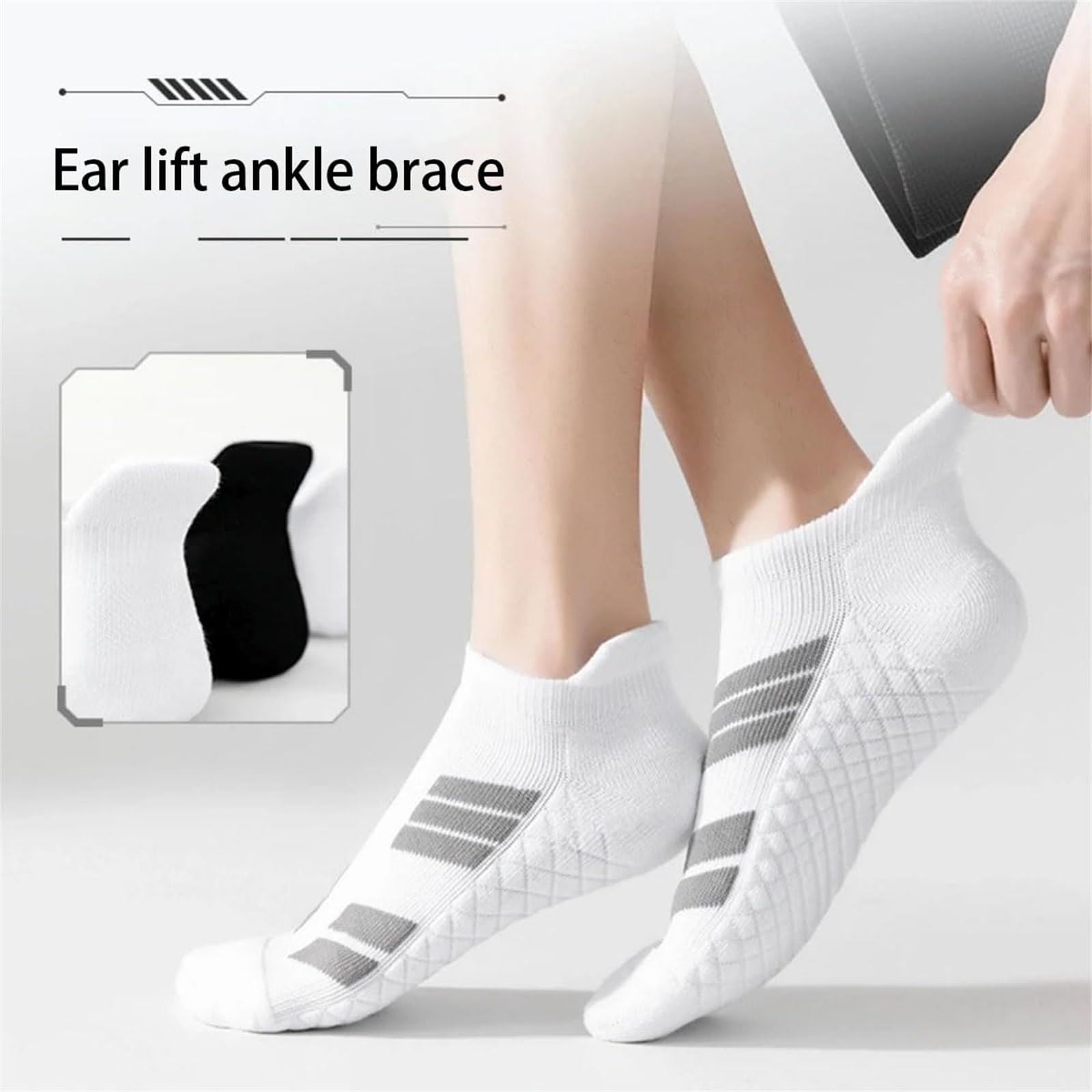 Upliftjoys - Calcetines deportivos unisex de corte bajo, transpirables, absorben el sudor, antideslizantes, gruesos, para correr y entrenar