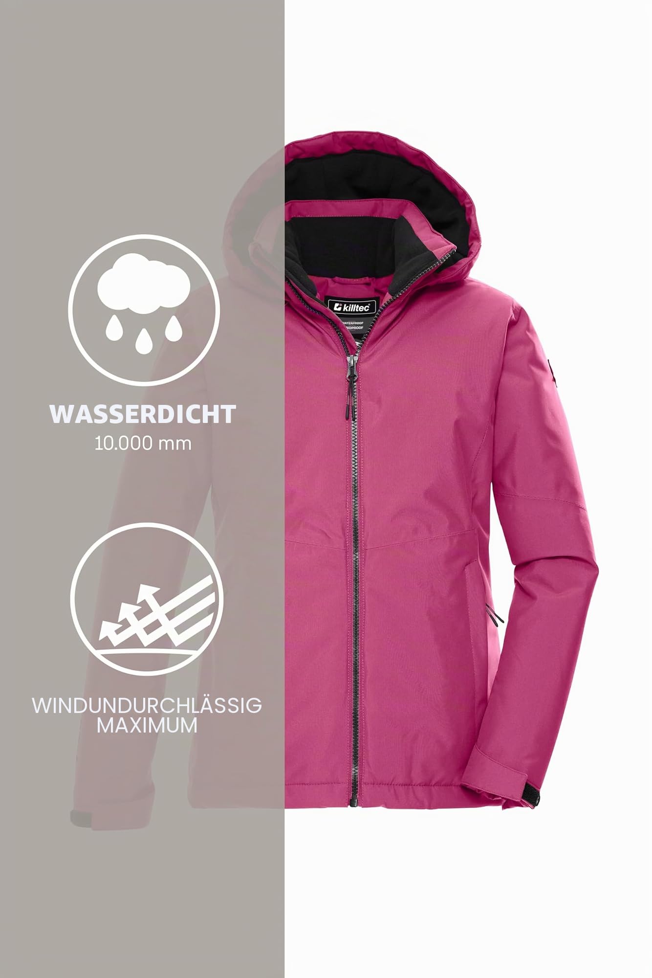Killtec Mädchen Kow 217 Grls Jckt Funktionsjacke/Outdoorjacke mit Kapuze