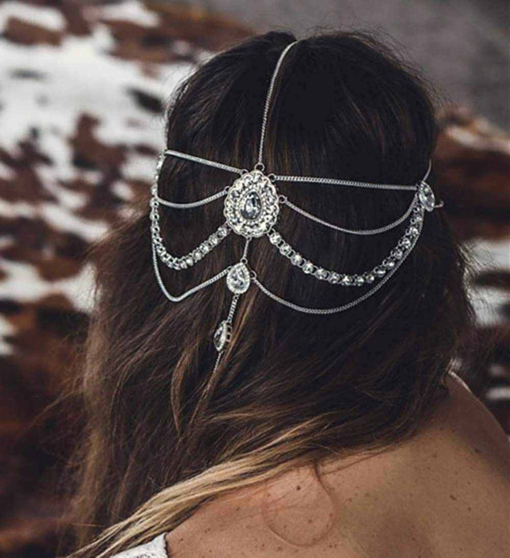 Vintage Norse Valkyrie Head Chain Hair Accessory Boho LARP Renaissance Wedding Amazon.com: Bounzhi Boho Head Chain Starfish Layered Hair  main image 3