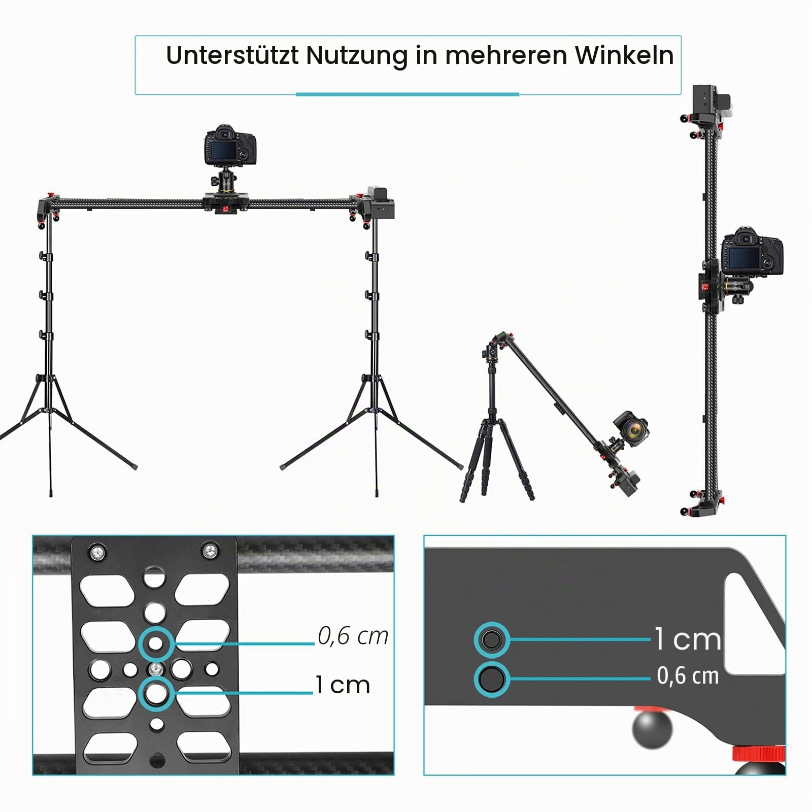 GVM Kamera Slider Motorisierter, 120cm Kamera Slider Dolly Rail mit APP Steuerung, motorisiertem Zeitraffer und Videoaufnahme Follow Focus Shot und 120-Grad-Panoramaaufnahmen, Video Schiebeschiene