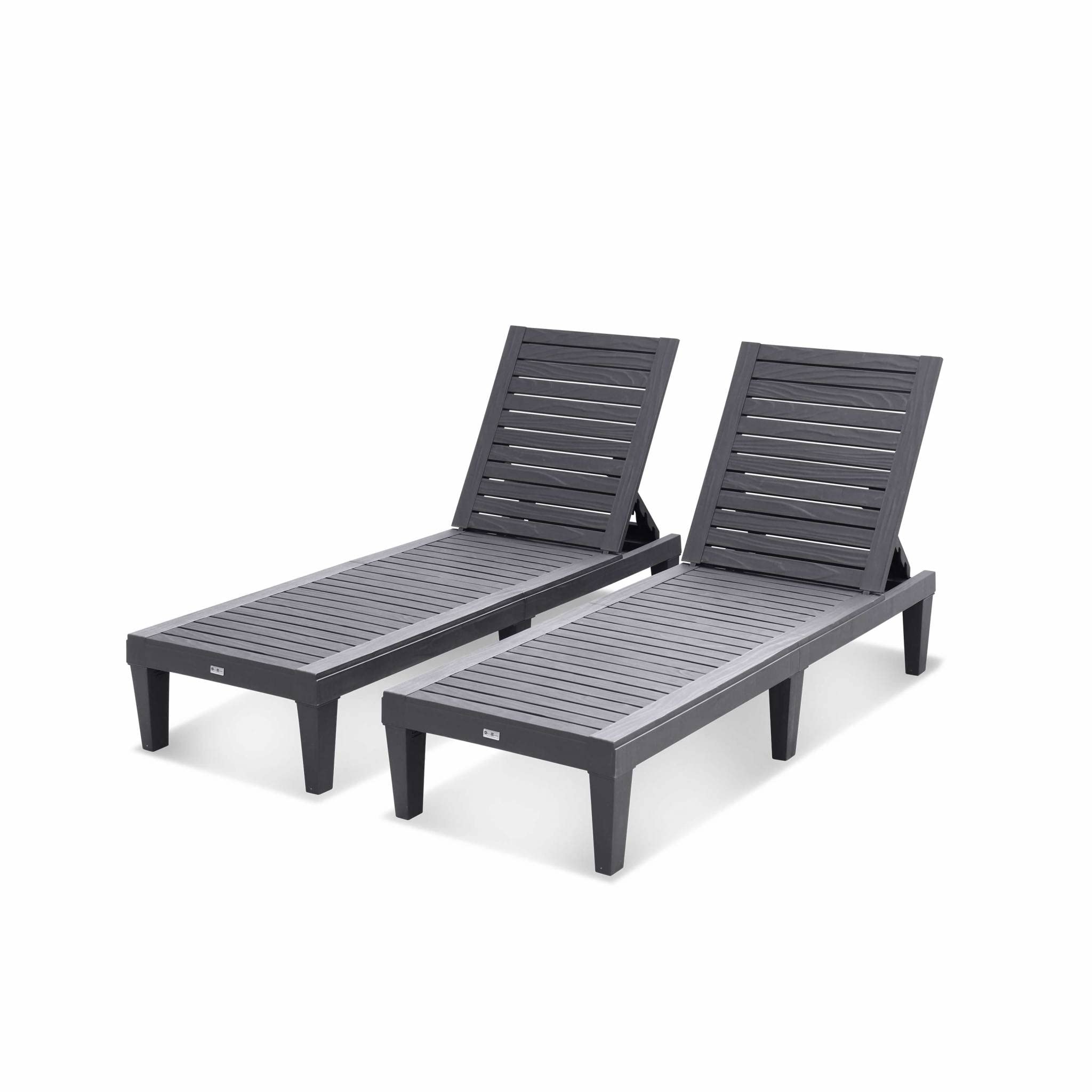 sweeek-Tumbonas de multiposición, set de 2 Negro - 157x83.5x58 cm