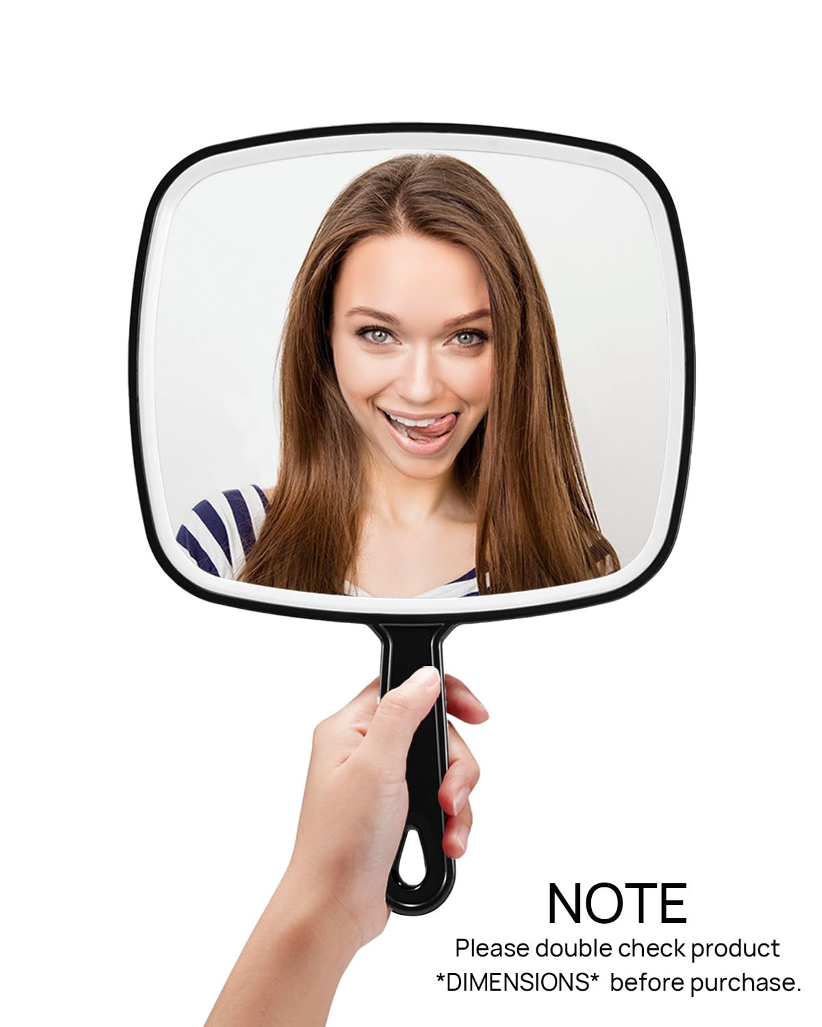 OMIRO Hand Mirror, Extra Large Black Handheld Mirror with Handle