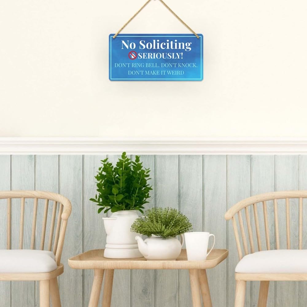 Cartello Divieto Di Sollecitazione Per Giardino E Casa - No Soliciting - 11,5x15 Cm In Lega Di Alluminio Resistente